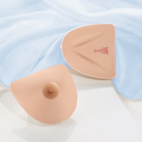 Prothèse silicone asymétrique, utilisable des deux côtés