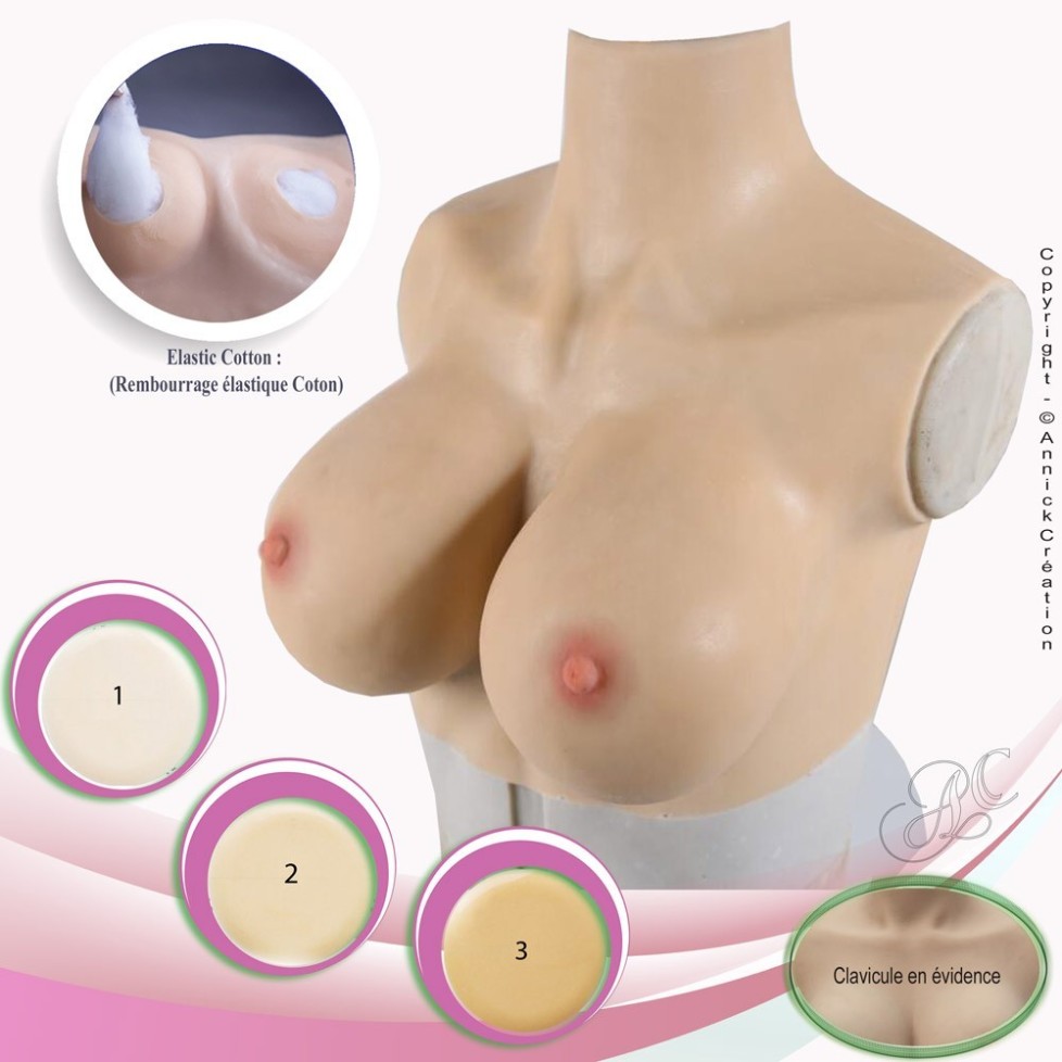 Buste fausse poitrine, col haut, taille G Buste fausse poitrine, col haut, taille G