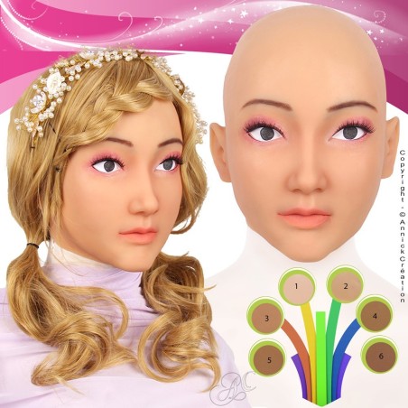 Masque en silicone, un visage féminin d?un réalisme surprenant
