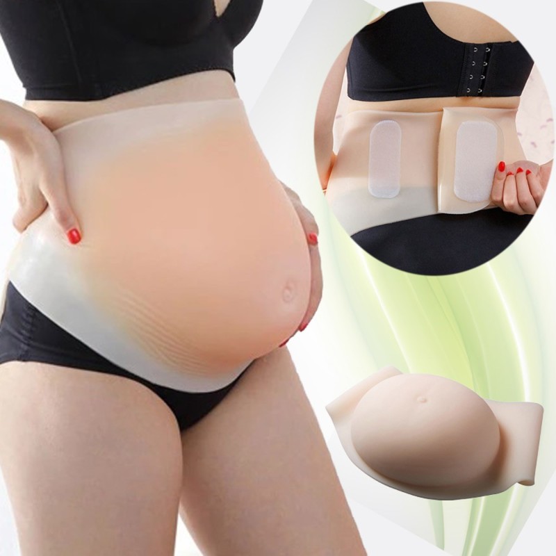 Faux Ventre de Femme Enceinte, Real Feel Soft Silicone Faux Ventre Ventre  réaliste Ventre de Femme Enceinte, 3-10 Mois, idéal pour la Photographie