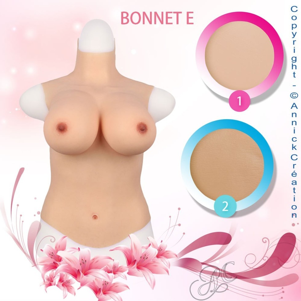 Buste long faux seins, col haut, Bonnet E Buste long faux seins, col haut, Bonnet E