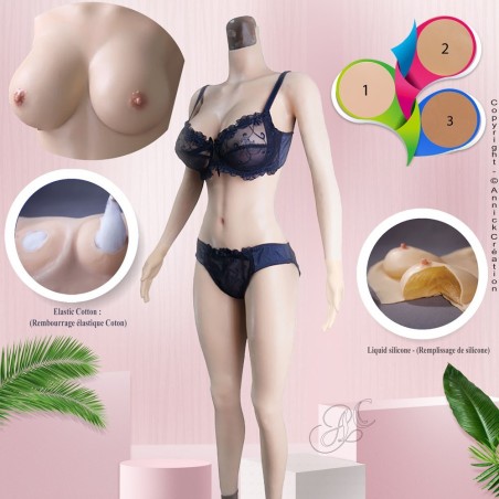 Combinaison intégrale silicone faux seins