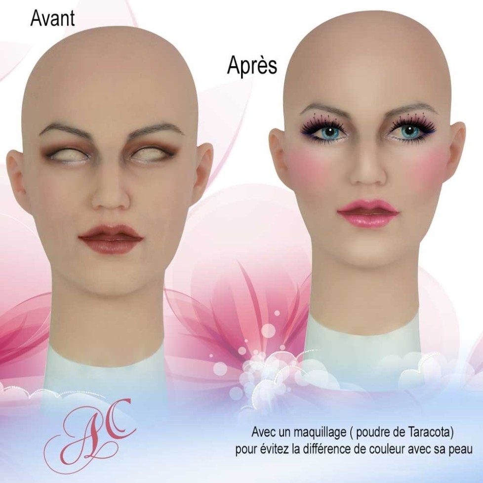 Masque féminin en silicone, tête pleine Masque féminin en silicone, tête pleine