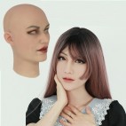 Masque féminin en silicone, tête pleine