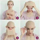 Masque féminin en silicone, tête pleine