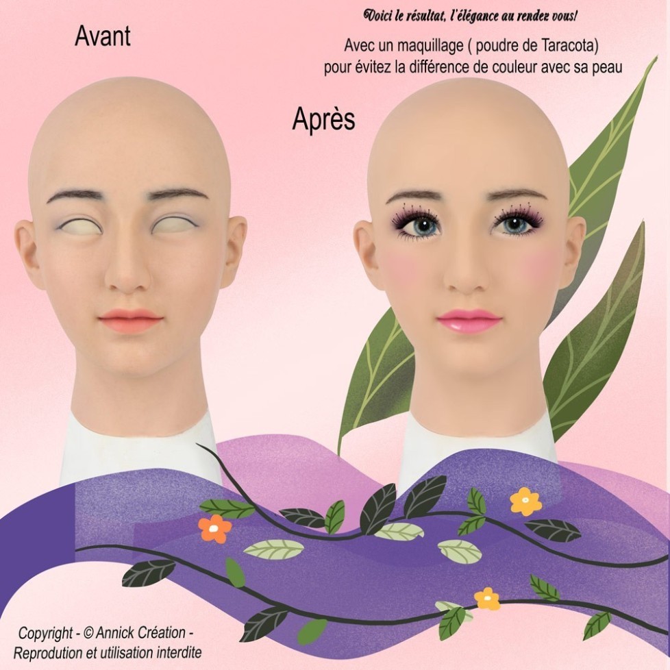 Masque réaliste en silicone, tête pleine Masque réaliste en silicone, tête pleine