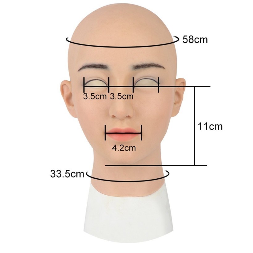 Masque réaliste en silicone, tête pleine