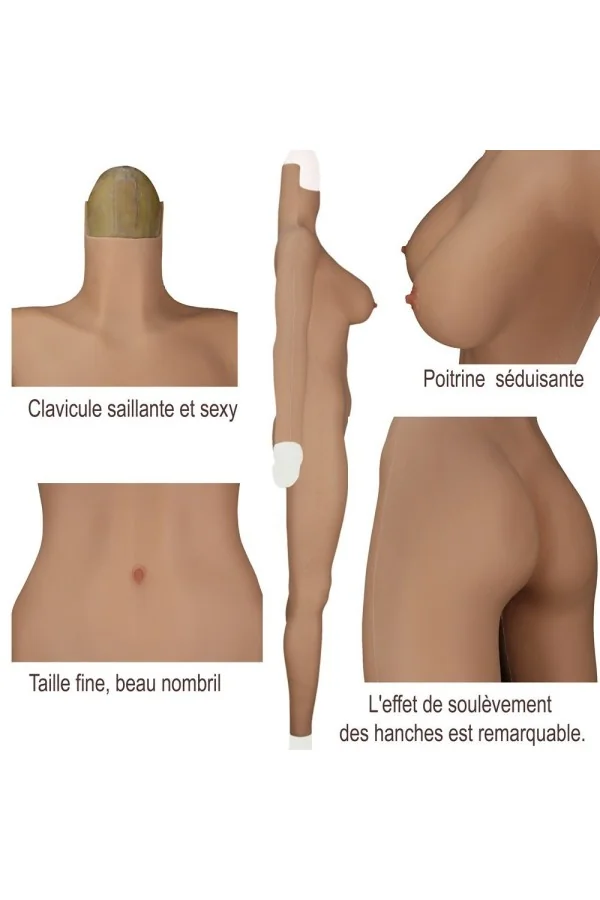 Combinaison Intégrale En Silicone (Poitrine D Cup) - Formes De Poitrine - Taille XL - Neuf Étiqueté