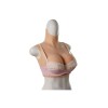 Buste faux seins silicone, col haut