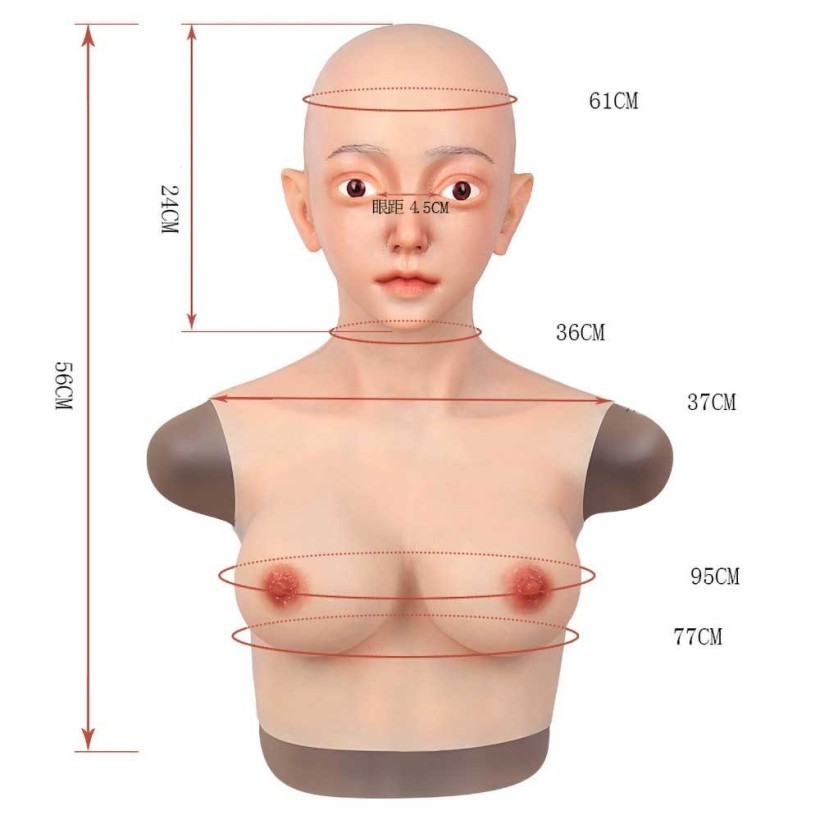 Buste faux seins masque intégré, pour une allure féminine