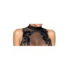 Robe avec broderie fine F222 Noir HandMade