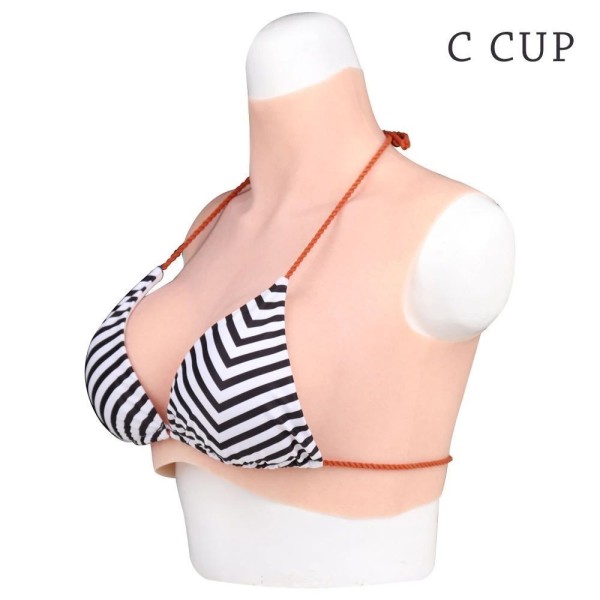 Buste faux seins prix discount, col haut