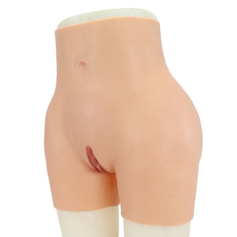 Panty faux vagin réaliste trangenre, en silicone  