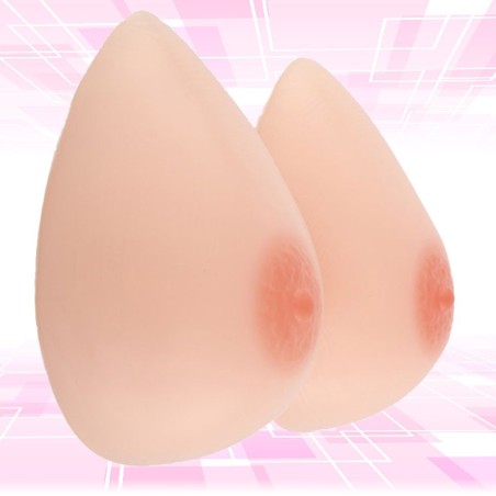 Faux seins silicone réaliste, forme de goutte d'eau