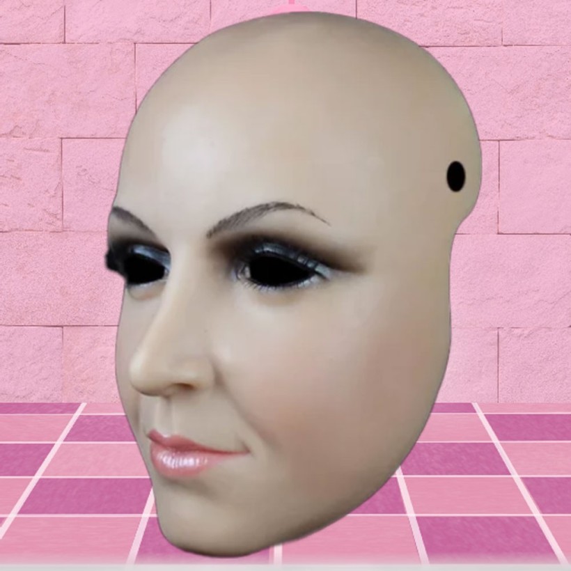 Masque féminin demi-tête, un visage réaliste Couleur:Chair