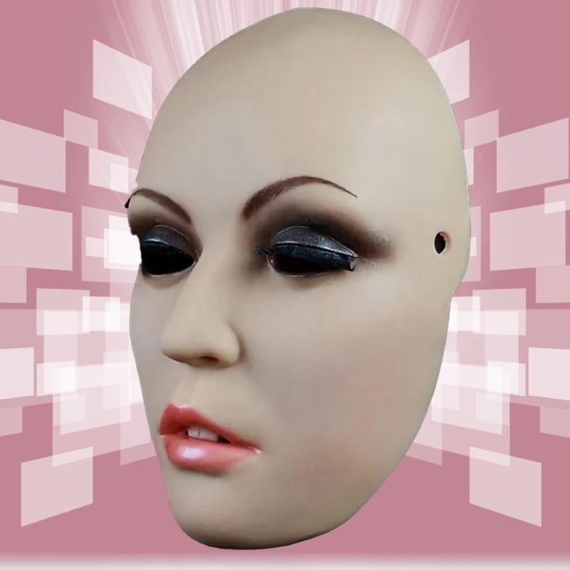Masque en silicone demi-tête, un visage féminin stupéfiant Couleur:Chair