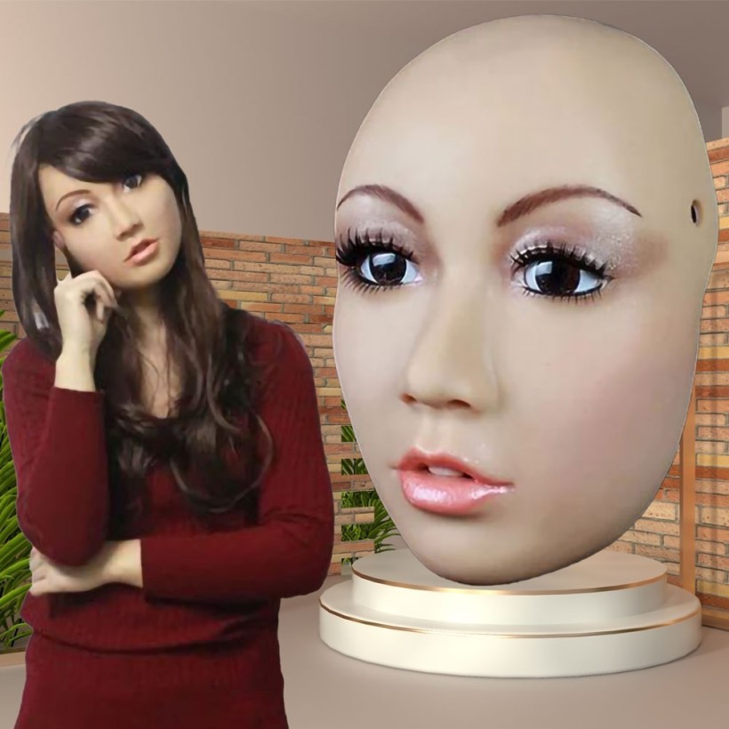 Masque féminin en silicone demi-tête, une jeunesse magique Couleur:Chair