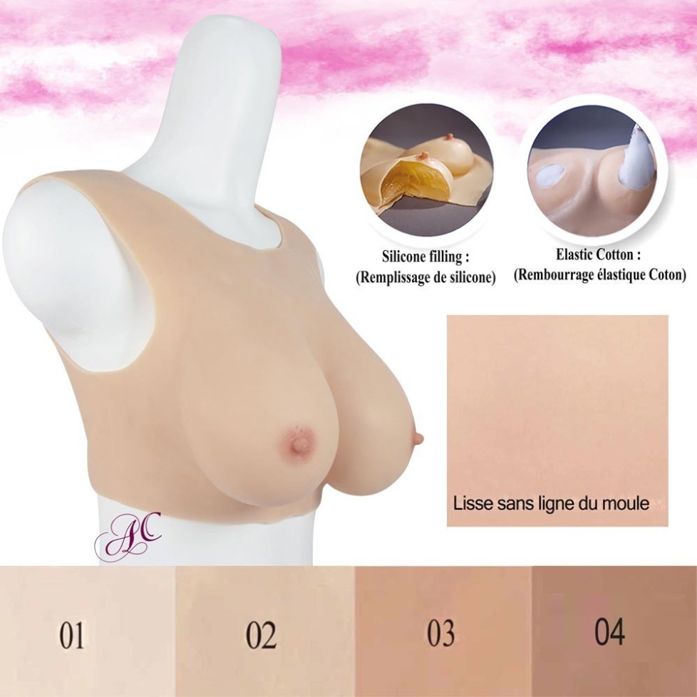 Buste faux seins haut de gamme, encolure ronde Buste faux seins haut de gamme, encolure ronde