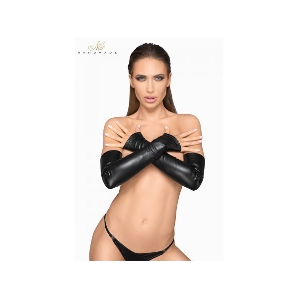 Gants longs faux cuir F213