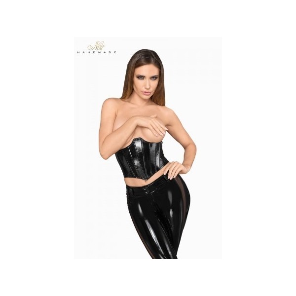 Corset faux cuir laqué F211