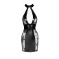 Robe courte dos nu tulle et wetlook  F238