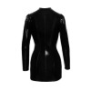 Robe courte à manches longues en vinyle F246 Noir HandMade