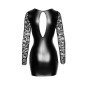 Mini robe wetlook et dentelle F253
