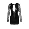 Mini robe wetlook et dentelle F253