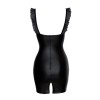 Robe courte wetlook et tulle F257 Noir HandMade