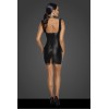 Robe courte wetlook et tulle F257 Noir HandMade