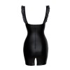 Robe courte wetlook et tulle F257 Noir HandMade