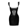 Robe courte wetlook et tulle F257 Noir HandMade