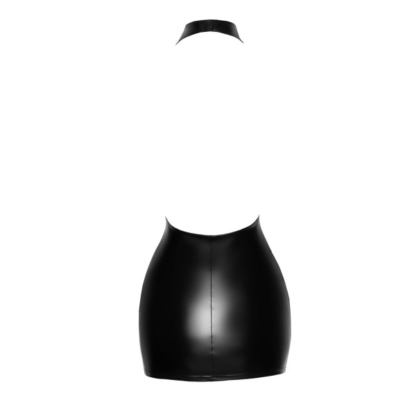 Robe bustier dos nu wetlook F255 Noir HandMade