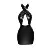 Robe bustier dos nu wetlook F255 Noir HandMade