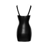 Mini robe zippée wetlook et dentelle F254 Noir HandMade