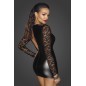 Mini robe wetlook et dentelle F253