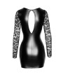 Mini robe wetlook et dentelle F253