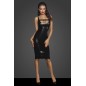 Robe cintrée fendue en wetlook F251
