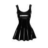 Robe courte ballerine en vinyle F248 Noir HandMade