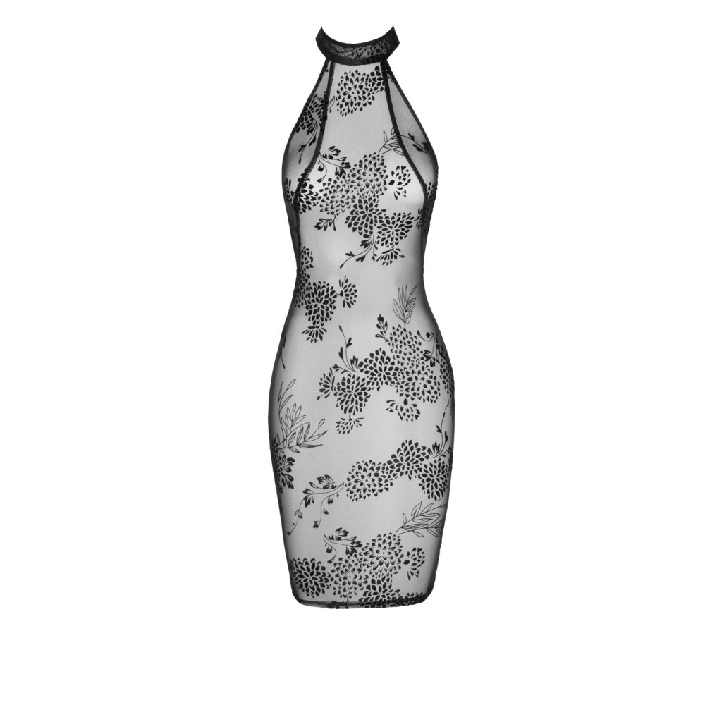 Robe mi-longue transparente en tulle F240