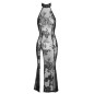 Robe longue en tulle floqué F239