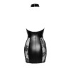 Robe courte dos nu tulle et wetlook  F238 Noir HandMade