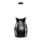 Robe courte dos nu tulle et wetlook  F238