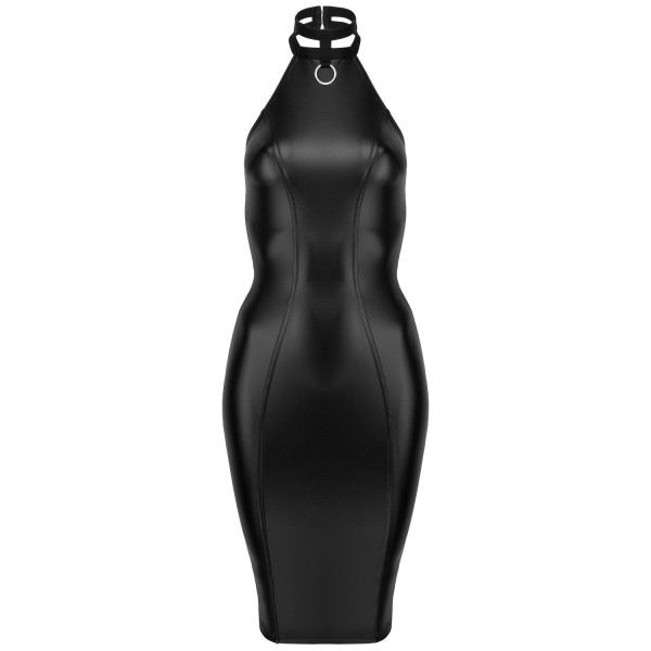 Robe moulante wet look F160 Noir HandMade