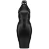 Robe moulante wet look F160 Noir HandMade