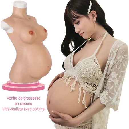 Buste long avec un faux ventre de grossesse avec poitrine