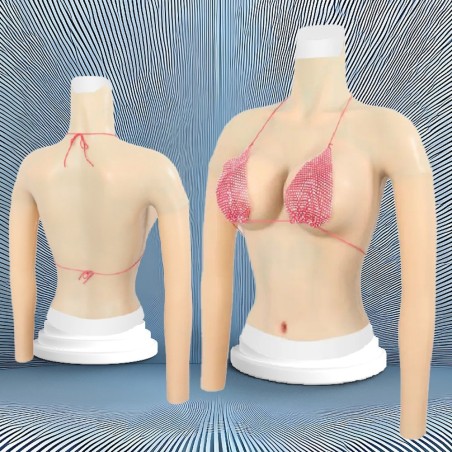 Buste faux seins manches longues, col haut, pour une séduction rayonnante