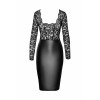Robe midi en dentelle et look mouillé F295 Euphoria Noir HandMade