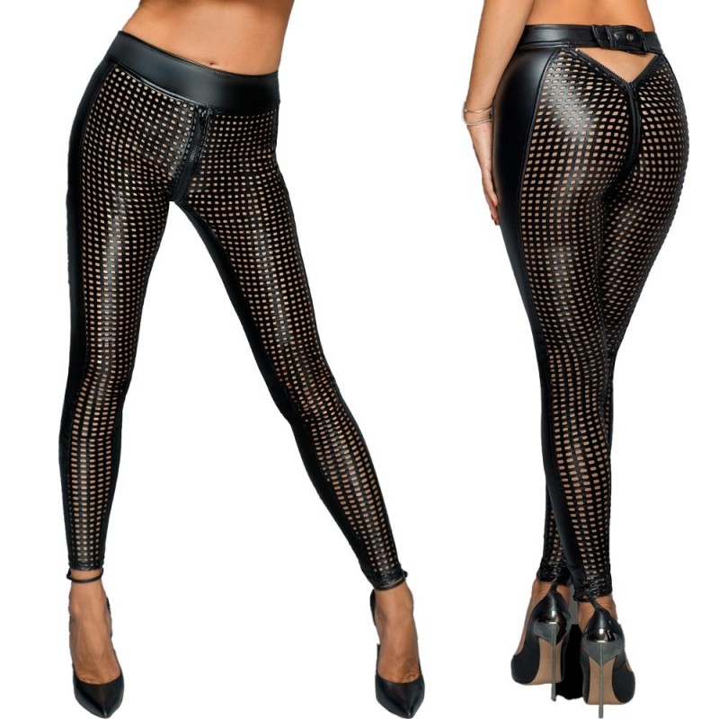 Leggings wetlook ajouré F233