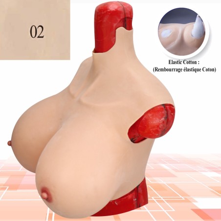 Buste faux seins énormes réalistes. Bonnet Z
